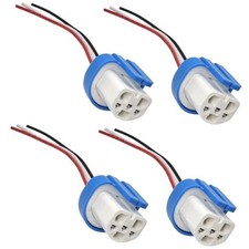 4Pcs 9007 9004 HB1 HB5 High Temperature Ceramic Headlight Plug Pigtail - Male