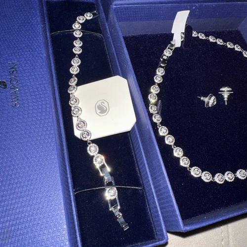 Set Angelic Swarovski nuovo con scatola taglio tondo, bianco, rodiato - 5367853 (SET) - Foto 5 di 10
