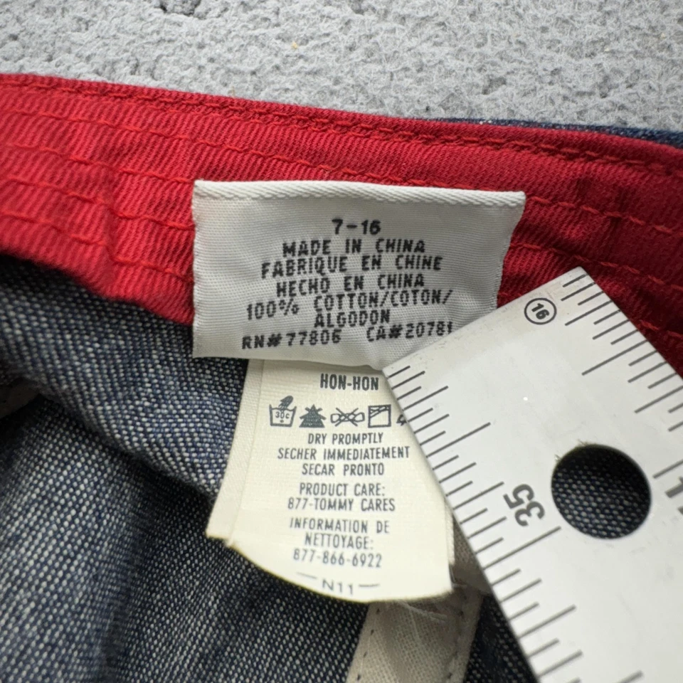 Tommy Hilfiger Sombrero Gorra Correa Espalda Juvenil 7-6 Azul Denim Ala Roja Logo Foto 3 de 4