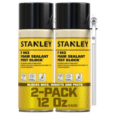 Stanley F993 Pest Blocker Foam Sealant 12oz   2 Pack - Straw Use