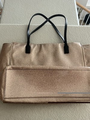 Kate Spade New York Mavis Street Jeralyn Rose Gold Glitter small Tote Bag