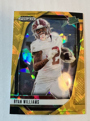 onit Panini 2025 Prizm Draft Picks Ryan Williams #151 Alabama Gold Cracked Ice