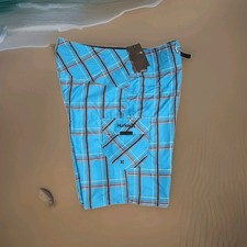 HURLEY PUERTO RICO 22" BOARDSHORTS BOARD SHORTS - Men's 40 Cyan Plaid NWT
