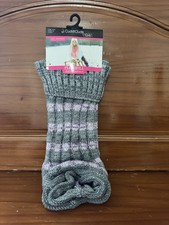 Cuddl Duds For Girls Purple Gray Stripe Leg Warmers New