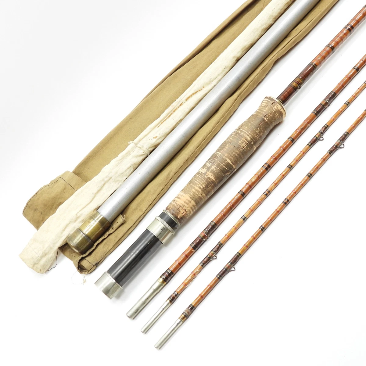 Vtg Montague Split Bamboo Fly ＆Lure Rod Montague Split Bamboo Flyrod Fly Fishing Pole Rod & Case Rare