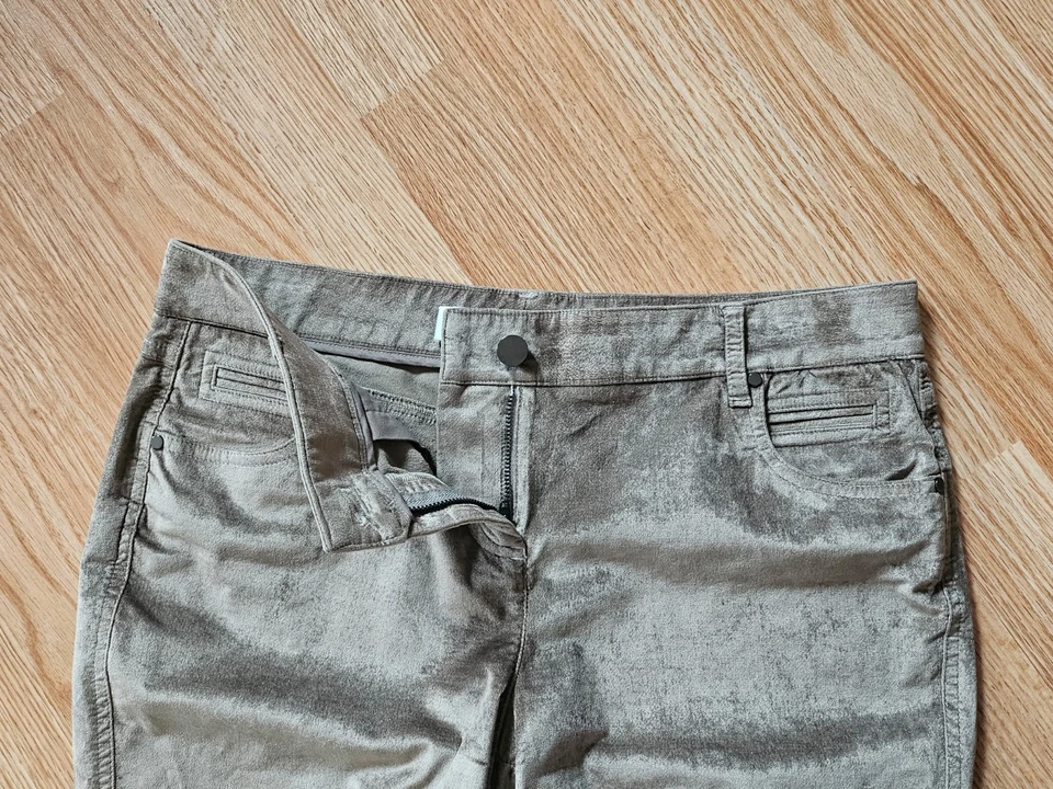 CALÇA FEMININA PER SE by CARLISLE VELUDO AMASSADO TAUPE TAMANHO 8 (W32 / L32) - Imagem 4 de 4