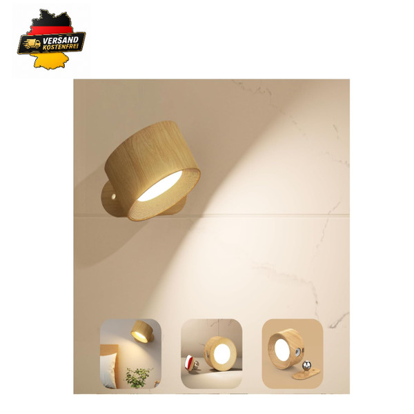 LED Wandleuchte Akku 360 Drehbar Touch Control 3 Helligkeitsstufen-image