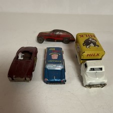 Vintage Tin Toy Vehicles Lot Milk Truck Corned Beef Car Cars