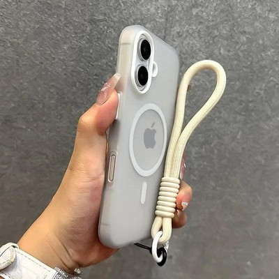 white colour Case For iPhone 16 15 17 Pro Max 14 Plus 11 12 13 16e Hand Wrist St