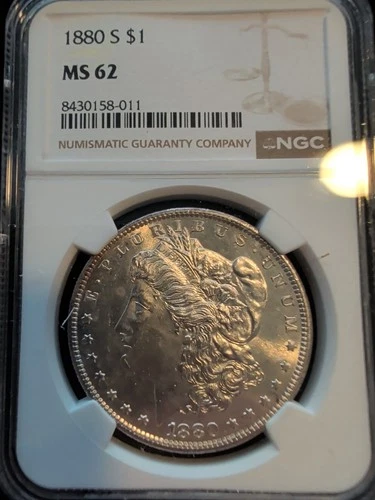 1880-S San Francisco Morgan Silver Dollar NGC Graded $1 MS62