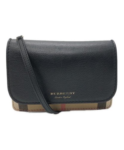 BURBERRY                    Hampshire Chain Shoulder Bag Black x Beige