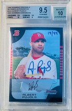 ALBERT PUJOLS 2006 Bowman ORIGINALS Buyback 2005 Bowman CHROME AUTO /44 BGS 9.5