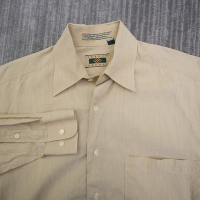 Joseph Abboud Mens Yellow Micro Check Egyptian Cotton Dress Shirt 15 32/33