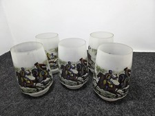 Vintage Hunting scene Glass lamp shades frosted glass