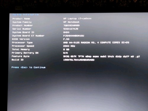 HP Laptop 17-ca0xxx Hauptplatine motherboard AMD A4-9125 2.30GHz