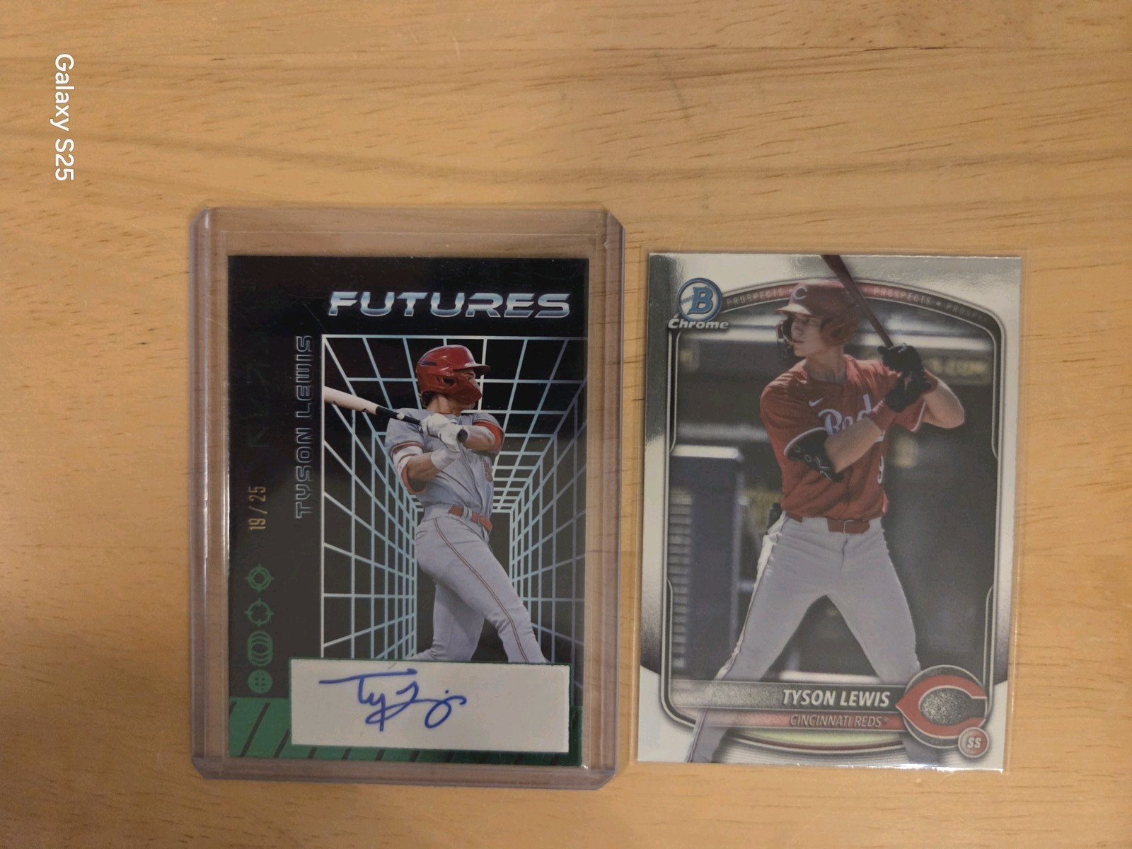 2024 Leaf Futures Autographs Tyson Lewis #A-TL1 /25 + 4 Bowman Chrome 1st Draft