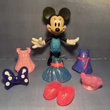Lot de 7 figurines Disney Minnie Mouse Fashion Bowtique style Snap N / faciles à utiliser