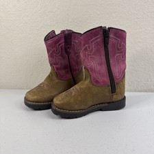 New Smoky Mountain Boots Kids Toddler Pink Brown Leather Western Boots Size 5R