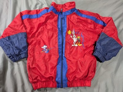 Vintage Space Jam Mighty Characters Jacket Youth 8-10 Red Windbreaker Bugs 1996