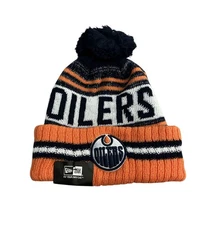 Edmonton Oilers New Era Beanie Knit Pom Winter NHL Hat NEW