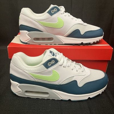 Nike Air Max 90 / 1 QS Shoes AJ7695 103 White Geo Teal Spruce Lime Blast Sz 10.5