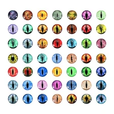100Pack 6mm Dragon Eyes Round Glass Eyes Animals Crochet Eyes Mixed Colors