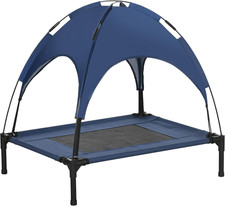 Elevated Dog Bed with Removable Canopy, Outdoor Dog Cot with UV Protection Cano
