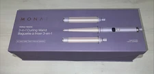 MONAT Triple Touch 3-in-1 Curling Wand w/Heat Glove Complete New in Box