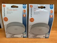 2x Smartwares Smoke Alarm White Fire Protection Equipment Detector Gas Safety RM