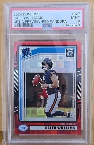 2024 Panini Donruss - Caleb Williams #327 Optic Preview Red Pandora Prizm (RC)