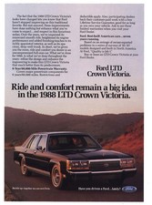 1988 Ford Ltd Crown Victoria Ride And Comfort Big Idea Vintage Print Ad