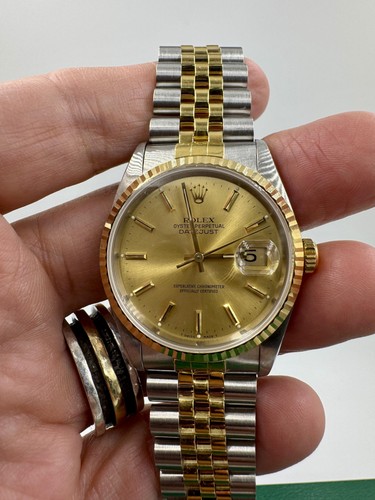 Reloj Rolex Datejust 16233 36 mm 1990 serie E acero inoxidable 18k eslabones completos - Imagen 11 de 12