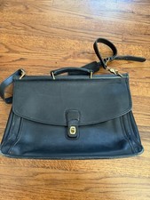 Vintage Coach Beekman Black Leather Briefcase Shoulder Bag Crossbody 1997 USA