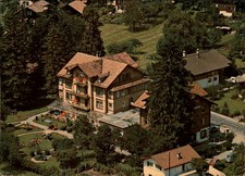 Aerial Hotel Alpenrose Wilderswil Interlaken Switzerland vintage postcard y336