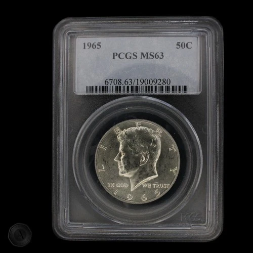 1965 Kennedy Half Dollar 50C PCGS MS63  40% Silver -E00111