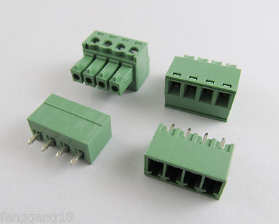 4 Pin 3.81mm Pitch Screw Terminal Block Connector - Green Pluggable Type
