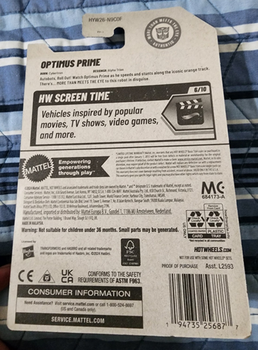 2025 Hot Wheels 6/10 TRANSFORMERS Optimus Prime #104 MOMC + Protect Pack - Picture 2 of 2