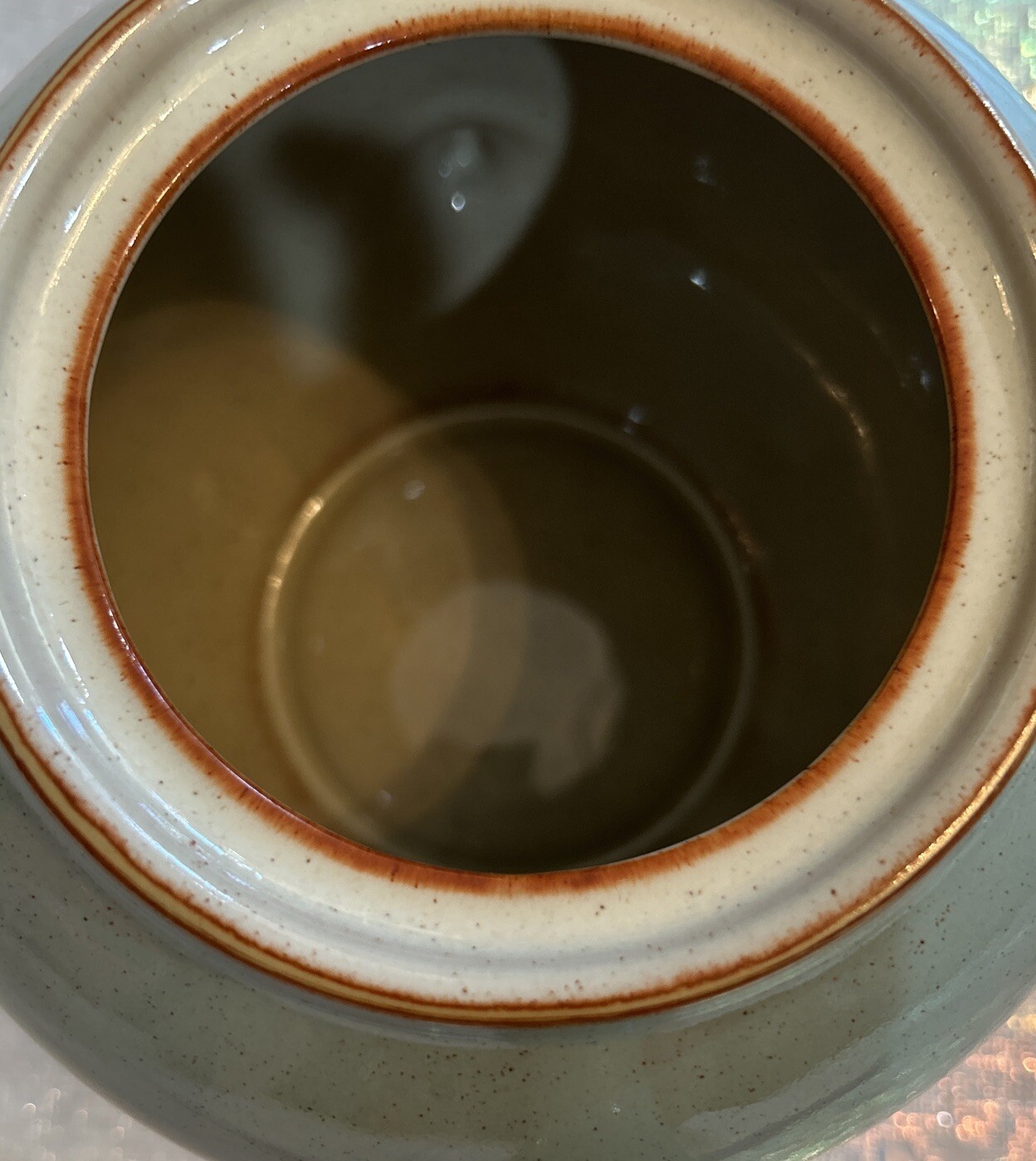 Denby Heritage Pavilion Design Blue Teapot Lid Adorned With A Retro