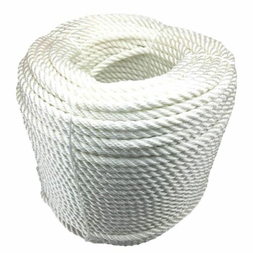 online wholesale price 6mm White 3 Strand Nylon Rope x 220 metres