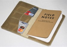 Handmade Field Notes Cover Wallet Blonde CrazyHorse Leather