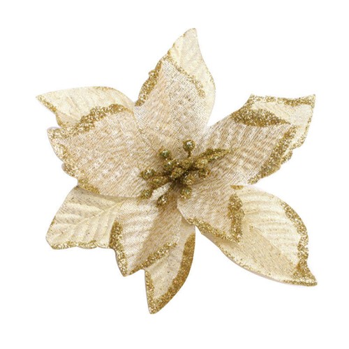 10X Large Poinsettia Glitter Flower Christmas Tree Hanging Party Xmas