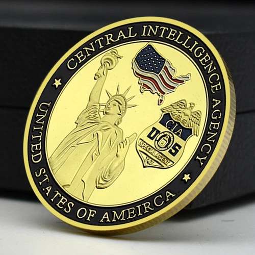 US Statue of Liberty Golden Coin Central Intelligence Agency Souvenir Medal