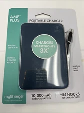 myCharge Amp Prong Plus 10000mAh Portable Charger w/ Built-In USB-C.