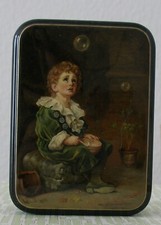 Russische Lupenmalerei! Spielendes Kind! Lackdose! SCHÖNE GESCHENKIDEE!!!