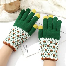 Women's Cute Winter Cold Weather Warm Knit Thick Fleece Lined Gloves for Texting