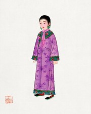 13797.Decor Poster.Room interior wall design.China Qing dynasty fashion costume