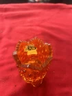 Vintage Amber Fenton Bubble Toothpick Holder
