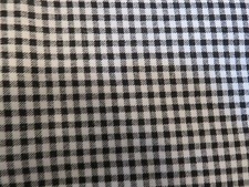 BLACK WHITE 1/4" GINGHAM CHECK FABRIC COTTON POLY BLEND 2YARDS 60" WIDE