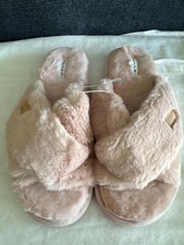 Tahari Off Pink Slippers, Faux Fur, Brand New, Women s Sizes