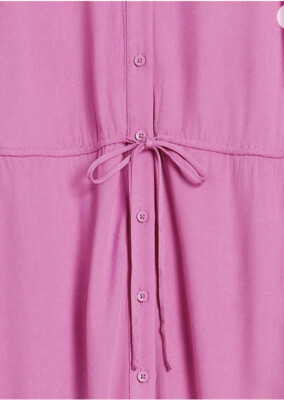 Amazon Essentials Size S Pink A-Line Dress Half Sleeve Midi Tie Relaxed Fit  | eBay